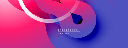 Abstract fluid shapes, vibrant pinks, blues create dynamic background. Modern design elements...