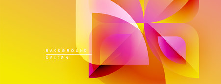 Abstract vibrant design. Yellow, orange, pink hues blend. Modern geometric shapes create dynamic...