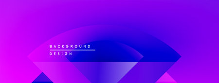 Vibrant purple gradient background. Geometric shapes overlap creating abstract design. Text reads background design. Modern, sleek aesthetic.のイラスト素材