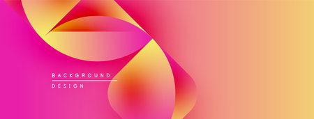 Abstract gradient background. Soft curves blend pink, orange, yellow hues. Modern design element for digital projects.のイラスト素材