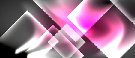 Abstract composition featuring geometric shapes, pink hues, white light. Dark background creates dramatic contrast, modern aesthetic.のイラスト素材