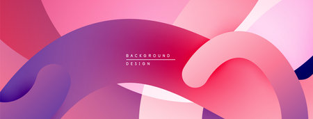 Abstract fluid shapes, vibrant pinks, purples create dynamic background. Modern design, smooth gradients offer visual interest.のイラスト素材