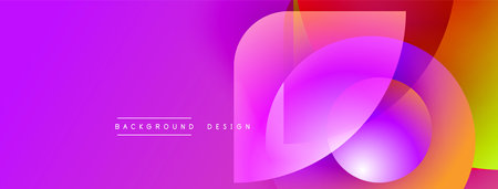 Vibrant abstract background. Overlapping layers create dynamic colorful composition. Modern design elements, gradients, smooth transitions.のイラスト素材