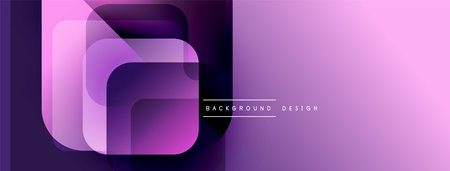 Abstract purple design features layered squares, gradients. Modern background with text background design. Minimalist aesthetic.のイラスト素材