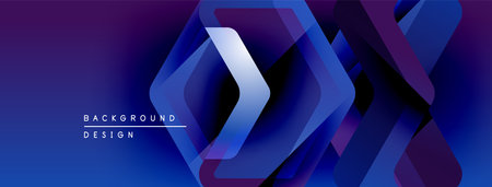 Abstract geometric design. Blue, purple gradients create dynamic layered shapes. Modern background...