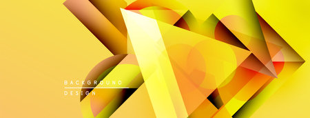 Abstract geometric shapes, vibrant yellow hues, modern design. Gradient colors create dynamic visual texture. Background elements suggest depth.のイラスト素材