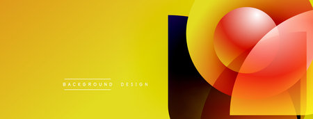 Abstract yellow background. Overlapping shapes create dynamic visual interest. Modern design elements suggest innovation, energy.のイラスト素材