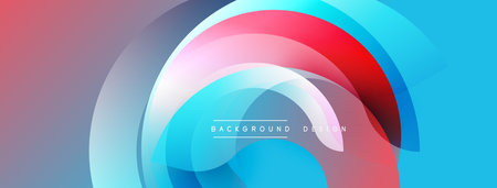 Abstract flowing shapes, vibrant colors blend. Modern design, smooth gradients create dynamic visual effect. Background features layered arcs.のイラスト素材