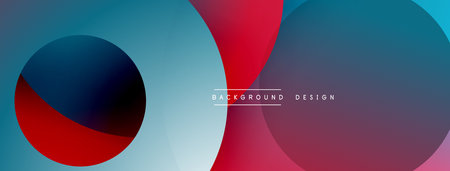 Abstract geometric shapes overlap. Vibrant colors blend, creating modern design. Smooth gradients suggest depth, movement.のイラスト素材