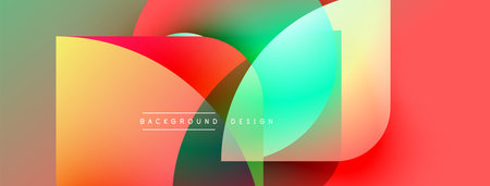 Abstract fluid shapes overlap, creating vibrant color gradients. Modern design elements suggest...