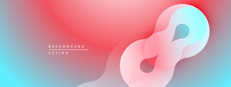 Abstract flowing shapes, pinks, blues create soft gradient background. Modern design element for...