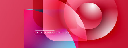 Abstract vibrant design. Red, purple, blue hues blend. Modern geometric shapes create dynamic visual...