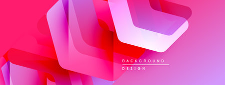 Abstract vibrant layers create dynamic composition. Pink, purple hues blend, forming modern...