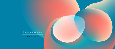 Abstract fluid shapes blend vibrant colors. Gradient background creates dynamic visual effect. Modern design element for projects.のイラスト素材