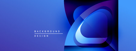 Abstract blue design features layered shapes, gradients. Modern aesthetic suitable for backgrounds,...