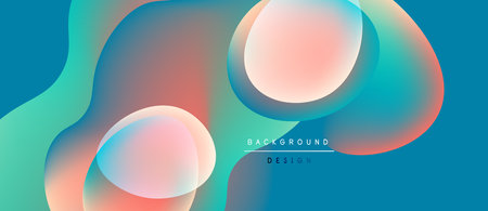Abstract fluid shapes, vibrant colors blend. Gradient background creates modern design, smooth transitions, visual harmony.のイラスト素材