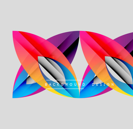 Abstract colorful design. Dynamic shapes intersect, creating vibrant visual impact. Modern background element for projects.のイラスト素材