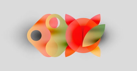 Abstract shapes overlap, creating vibrant color blends. Soft gradients suggest depth, texture, modern design elements.のイラスト素材