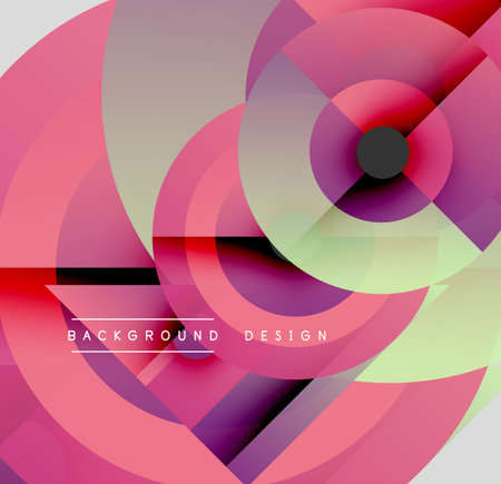 Abstract floral design. Overlapping circles create soft gradients, pinks, purples, beige. Modern background texture, simple elegance.のイラスト素材