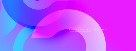 Abstract gradients blend vibrant pinks, blues, purples. Overlapping shapes create dynamic visual texture. Modern design element.のイラスト素材