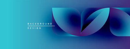 Abstract blue gradient design. Overlapping shapes create modern visual effect. Text reads background design. Simple, clean aesthetic.のイラスト素材