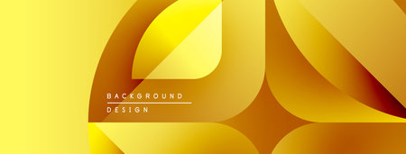 Abstract golden layers create dynamic composition. Smooth gradients, flowing shapes suggest movement, modern design aesthetic.のイラスト素材