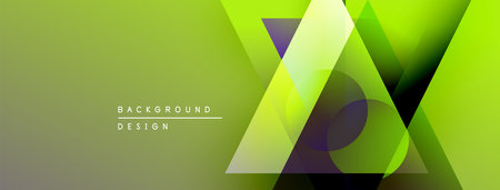 Abstract geometric design. Overlapping shapes create vibrant gradients, modern aesthetic. Background features text elements, simple composition.のイラスト素材