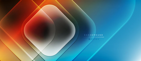 Abstract geometric design. Vibrant gradients blend, creating dynamic shapes. Modern aesthetic, suitable for backgrounds, presentations.のイラスト素材