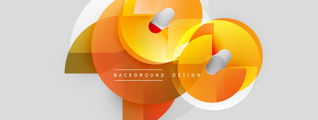 Abstract orange design. Geometric shapes overlap, creating dynamic visual effect. Modern background suitable for various projects.のイラスト素材