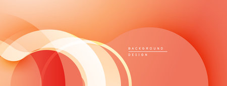 Abstract orange background. Smooth curves create dynamic layers, modern design element. Warm tones suggest energy, simplicity.のイラスト素材