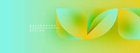 Abstract gradient background. Fluid shapes overlap, creating vibrant yellow, green hues. Minimalist...