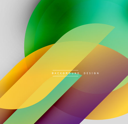 Abstract colorful layers create dynamic visual effect. Smooth gradients blend, forming flowing shapes. Modern design element.のイラスト素材