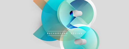 Abstract flowing shapes, turquoise hues dominate. White background provides contrast. Modern design elements create visual interest.のイラスト素材