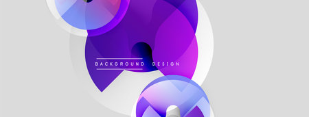 Abstract fluid shapes, purple hues, modern design. Minimalist composition with gradient overlays, soft shadows, light background.のイラスト素材