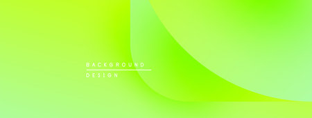 Bright green gradient background. Overlapping shapes create dynamic visual effect. Text reads background design. Simple, modern aesthetic.のイラスト素材