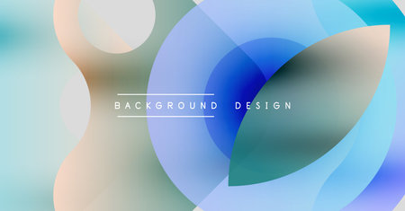 Abstract background design. Overlapping circles create soft color gradients. Modern aesthetic, simple composition, visually appealing.のイラスト素材