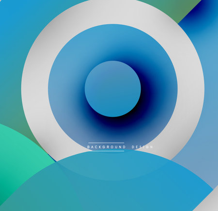 Abstract concentric circles, blue hues dominate. Gradient effect creates depth, modern design element. Smooth transitions, visual harmony.のイラスト素材