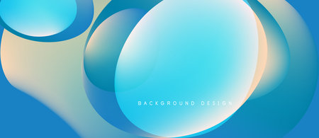 Abstract fluid shapes blend, creating soft gradients. Blue, beige tones dominate design. Modern, minimalist aesthetic. Background suggests movement, depth.のイラスト素材