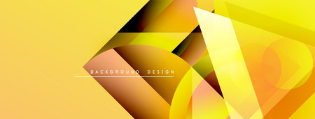 Abstract geometric design. Yellow, orange gradients create dynamic layers. Modern background suitable for various projects.のイラスト素材
