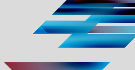 Abstract design features layered blue, purple streaks. Minimalist composition with gradient effects. Clean lines suggest speed, motion.のイラスト素材