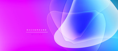 Abstract vibrant background. Gradient colors blend, creating fluid shapes. Modern design elements suggest innovation, energy.のイラスト素材