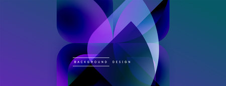 Abstract fluid shapes overlap, creating vibrant purple, blue gradients. Modern design suggests...