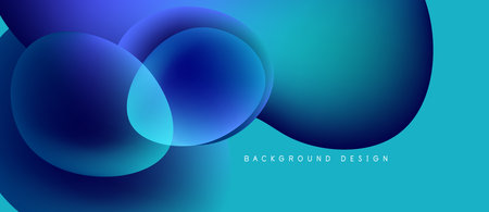 Abstract blue gradients form overlapping circles. Minimalist design with text indicating background usage. Smooth transitions create depth.のイラスト素材