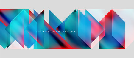Abstract geometric shapes, vibrant colors, modern design. Gradient blends create dynamic visual texture. Minimalist style, clean lines.のイラスト素材