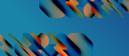 Abstract colorful waves, fluid shapes, vibrant hues. Blue background creates dynamic visual effect....