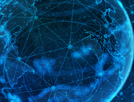 business, new technology and virtual sphere globeの写真素材