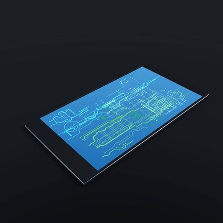 image 3d hologram mobile on light backgroundの写真素材