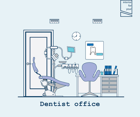 flat dentist office illustration design background.Vector EPSのイラスト素材