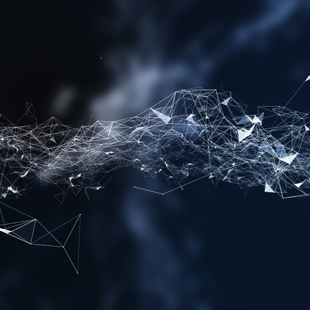 Rendering Abstract triangle and points on the dark background
