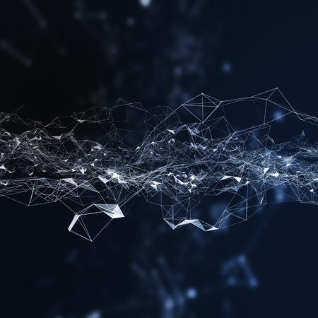 Rendering Abstract triangle and points on the dark background